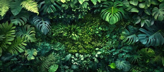 Fototapeta premium Lush Tropical Plant Wall