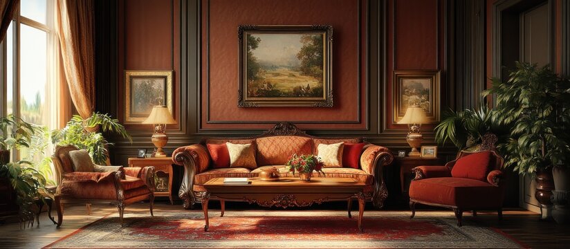 Luxurious antique living room