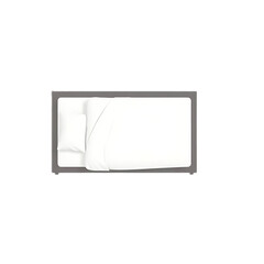 Top view of a single bed and a double bed. Interior design furniture template