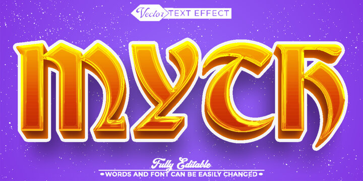 Cartoon Myth Vector Editable Text Effect Template