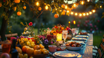 Outdoor summer party with natural light on a sunny day