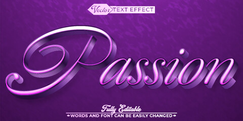 Purple Shiny Passion Vector Editable Text Effect Template