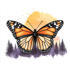 Fototapeta premium butterfly on white background