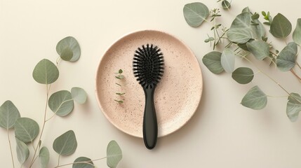 Natural wooden brush used for dry massage and lymph flow boost