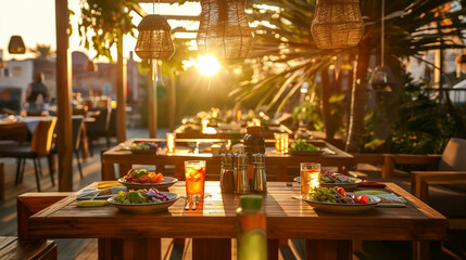 Outdoor summer party with natural light on a sunny day