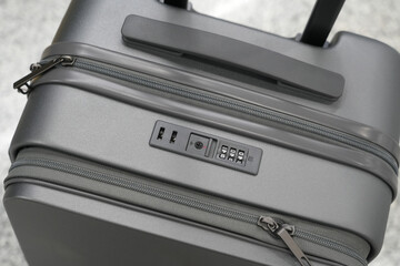 Plakat close up on suitcase luggage