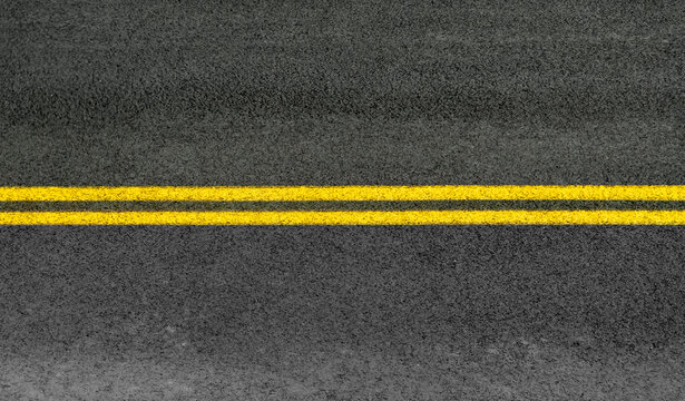 double yellow line on the road surface