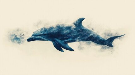 Dolphin illustration image for nature themes