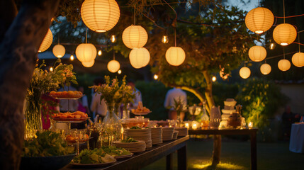 Outdoor summer party with natural light on a sunny day