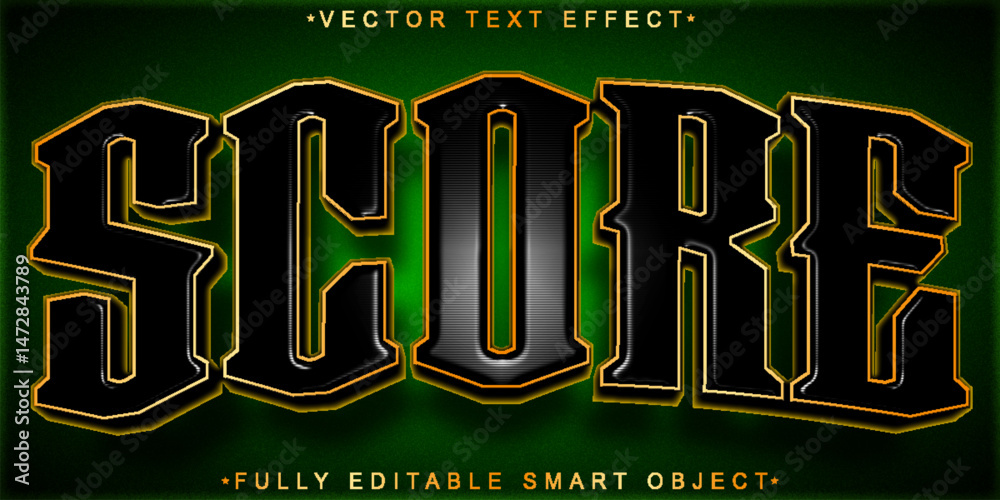 Poster green score vector fully editable smart object text effect