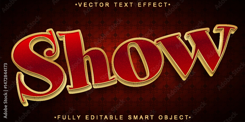 Poster show comedy vector fully editable smart object text effect