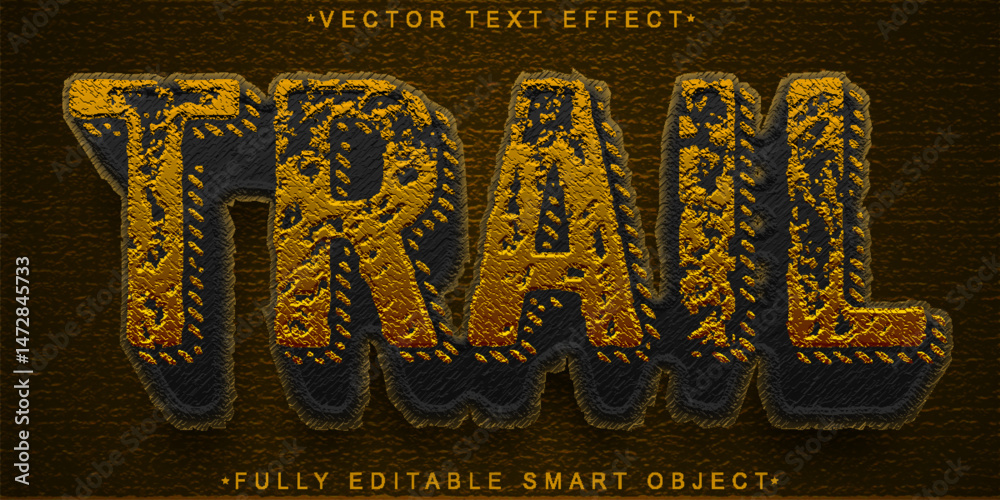Poster trail vector fully editable smart object text effect
