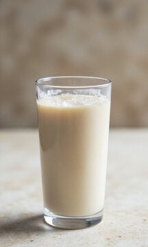 Classic Plant-Based Drink: Chilled Soy Milk (Sweetened or Flavored) in Glass