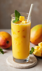 Tropical Heat Spicy Mango Ginger Smoothie with Cayenne and Lime