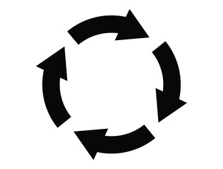 Circular arrow icon, refresh, reload arrow icon symbol sign. Rotation arrow icon. Repeat arrow button. Vector illustration