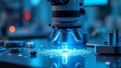 Microscopic images under a microscope