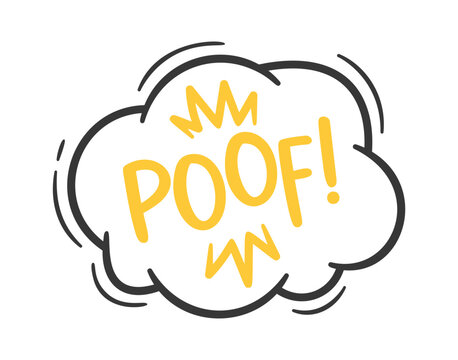 Poof speech bubble bomb explosion