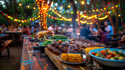 Outdoor summer party with natural light on a sunny day