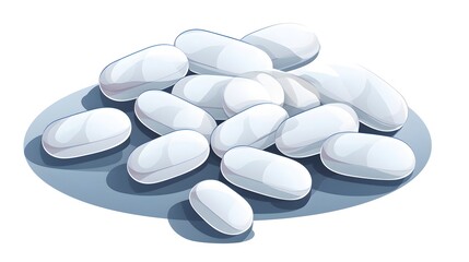 Professional Aspirin Pill Tablet on White Background for Medical Use