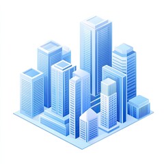 Isometric city skyline illustration