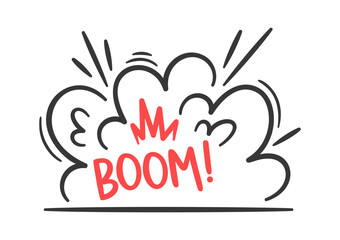 Boom explosion cloud cartoon design