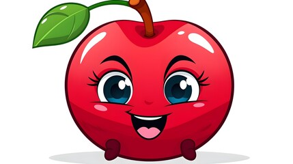 Cheerful Cherry Cartoon Illustration for Creative Designs and Graphic Projects