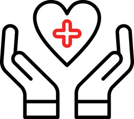 Hand-Drawn Healthcare Icons – Heart, Helping Hands & Medical Symbols – Flat Lineal Style for Charity, Wellness & Community Projects