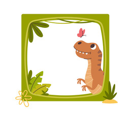 Prehistoric dinosaur baby shower card