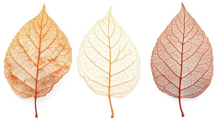 Autumn leaves veins aesthetic transparent foliage botanical nature study organic leaf skeleton art print