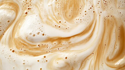 Creamy coffee latte swirl texture background image art foam food rich milk cafe brown white drink