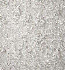 Obraz premium Intricate white damask floral wallpaper, elegant design , floral, elegant design, design element