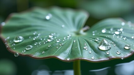 Lotus leaf water droplet art scene