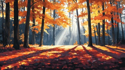 Autumn Forest Sunlight