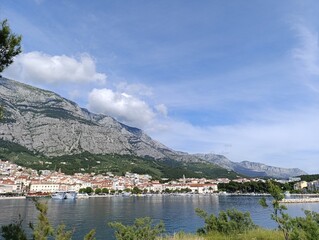 Fototapeta premium view of the town makarska croatia