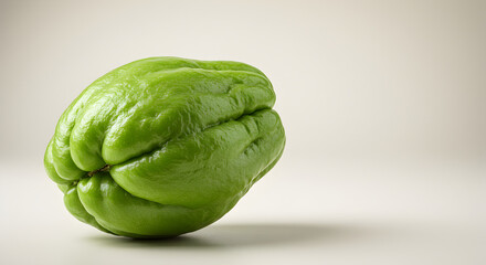 Obraz premium Chayote Squash Fresh Green Vegetable Isolated On A Light Background