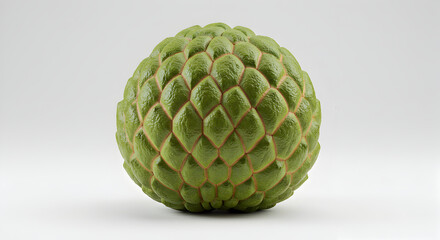 Obraz premium Studio Shot Of An Exotic Green Sugar Apple Fruit On White Background