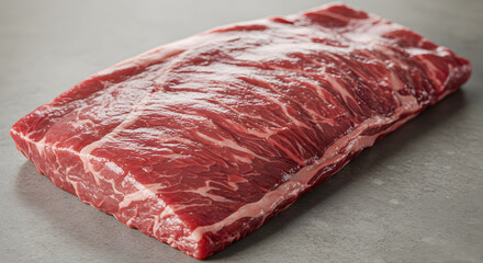 Fresh Beef Brisket Cut Ready For Slow Cooking And Smoking Process