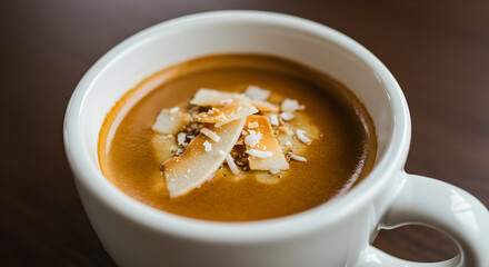 Exotic Affogato Delights Creamy Espresso With Toasted Coconut Flakes
