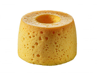 Fluffy Sponge Cake Isolated on White Backdrop, Ideal for Dessert-Themed Design Projects, Sweet Food Concepts
