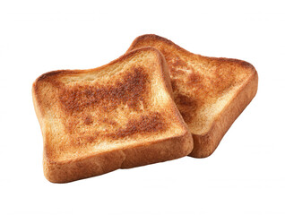Toasted Bread Slices on White Background Perfect for Breakfast Food and Cuisine Concepts