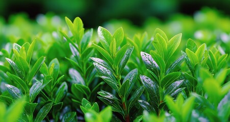 Obraz premium Vibrant Green Leaves Showcasing Fresh Growth in a Healthy Garden Setting During Daylight Hours