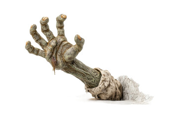 Fototapeta premium PNG Zombie hand emerging from grave in spooky halloween scene