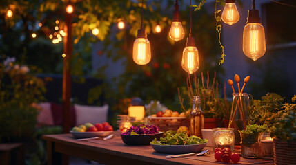 Outdoor summer party with natural light on a sunny day