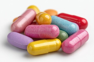 Colorful Capsules: A Vibrant Pile of Pastel and Bright Medication