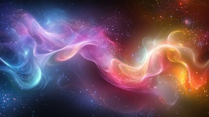 Obraz premium Cosmic nebulae swirls in vibrant hues