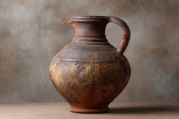 Rustic Earthenware Jug: A Study in Earthy Tones