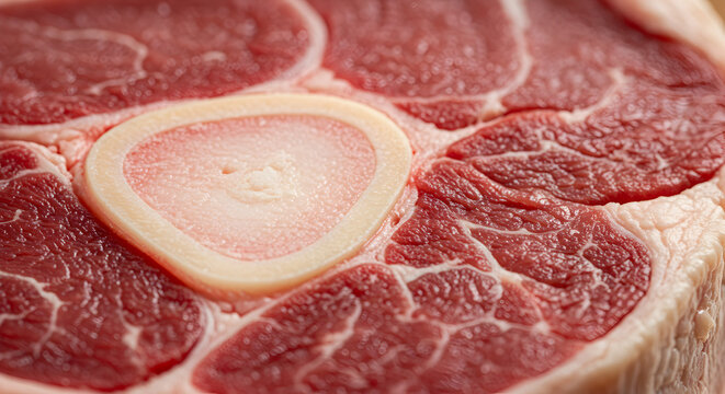 Fresh Cut Of Veal Shank Detail For Culinary Projects