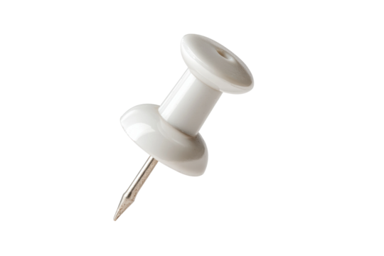 PNG White pushpin isolated on white background for office and crafts