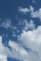 Obraz premium Photo Of Bright Blue Sky With A Lot Of Clouds On A Sunny Day
