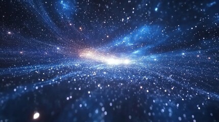 Obraz premium Cosmic voyage through ethereal galaxy glittering with stardust trails